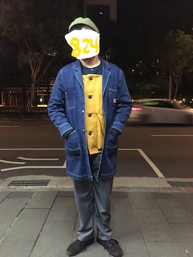「MUJI」｜「アイテム（チェスターコート）」を使った、Shantih21さん（メンズ・174cm）の冬コーディネート