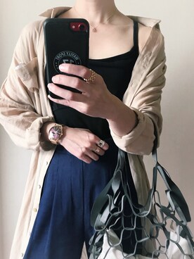 「アイテム（腕時計、パープル系）」を使った、0810.asさん（レディース・163cm）の夏コーディネート