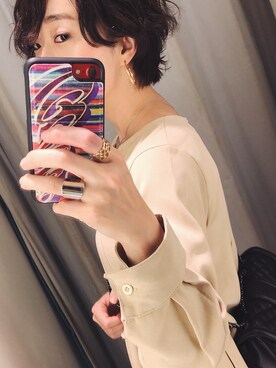 「iPhoneケース」｜「アイテム（財布/小物）」を使った、0810.asさん（レディース・163cm）の秋コーディネート
