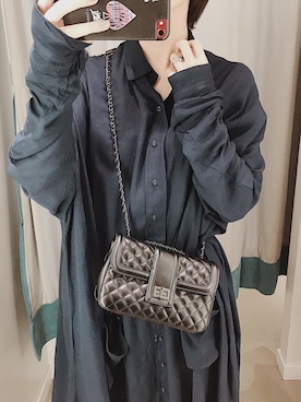 「ハイウエストストレートジーンズ」｜「アイテム（ワンピース/ドレス）」を使った、0810.asさん（レディース・163cm）の冬コーディネート