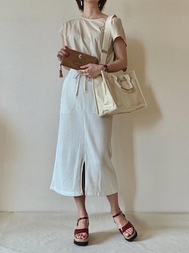 「ジーユーコーデ」｜「アイテム（財布/小物）」を使った、0810.asさん（レディース・163cm）の夏コーディネート