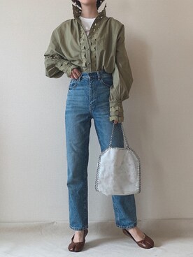 「ハイウエストストレートジーンズ」｜0810.asさん（レディース・163cm）の春コーディネート