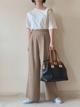 「白いスニーカー」｜「アイテム（パンツ）」を使った、0810.asさん（レディース・163cm）の夏コーディネート
