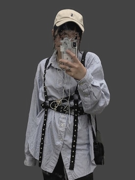 「ラルフローレンシャツ」｜「アイテム（帽子）」を使った、オユさん（レディース・163cm）の春コーディネート