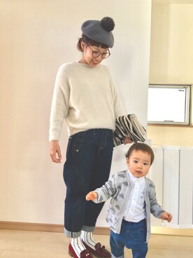 「帽子」｜「アイテム（クラッチバッグ）」を使った、natsu_iaii___さん（レディース・158cm）の冬コーディネート