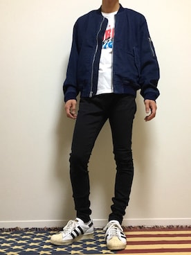 「GAP（ギャップ）のアイテム（ブルゾン）」を使った、ZUREEさん（メンズ・170cm）の秋コーディネート