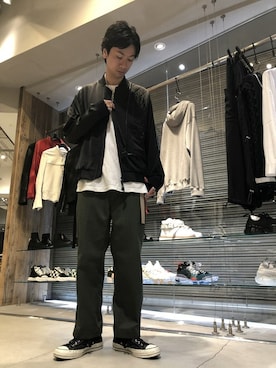 「SUPERTHANKS」｜「アイテム（ブルゾン）」を使った、izakazuさん（メンズ・178cm）の秋コーディネート