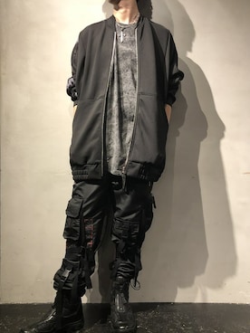 「KMRii」｜「アイテム（ブルゾン）」を使った、izakazuさん（メンズ・178cm）の冬コーディネート