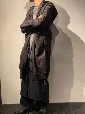 「KMRii（ケムリ）のアイテム（ブーツ）」を使った、izakazuさん（メンズ・178cm）の冬コーディネート