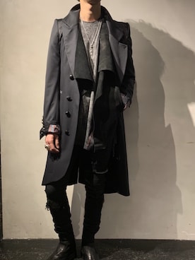 「KMRii（ケムリ）のアイテム（Tシャツ/カットソー）」を使った、izakazuさん（メンズ・178cm）の冬コーディネート