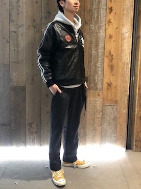 「アイテム（ブルゾン）」を使った、izakazuさん（メンズ・178cm・30代）の冬コーディネート