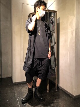 「KMRii（ケムリ）のアイテム（ブーツ）」を使った、izakazuさん（メンズ・178cm）の夏コーディネート