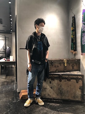 「KMRii（ケムリ）のアイテム（カーディガン/ボレロ）」を使った、izakazuさん（メンズ・178cm）の夏コーディネート