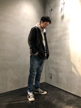 「ISAMU KATAYAMA BACKLASH（イサムカタヤマバックラッシュ）のアイテム（シャツ/ブラウス）」を使った、izakazuさん（メンズ・178cm）の冬コーディネート