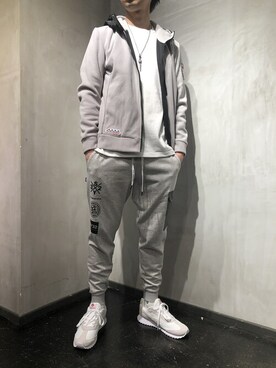 「muta（ムータ）のアイテム（ブルゾン）」を使った、izakazuさん（メンズ・178cm）の冬コーディネート