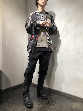 「KMRii（ケムリ）のアイテム（ブーツ）」を使った、izakazuさん（メンズ・178cm）の春コーディネート