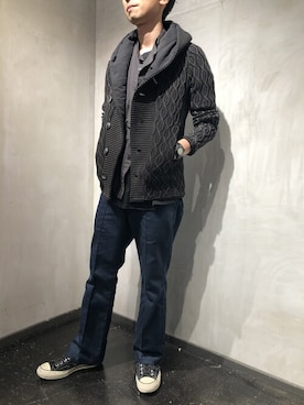 「ARMURE（アルミュール）のアイテム」を使った、izakazuさん（メンズ・178cm）の春コーディネート