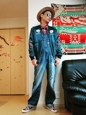 「HYSTERIC GLAMOUR（ヒステリックグラマー）のアイテム（オールインワン・サロペット）」を使った、⑧④さん（メンズ・178cm）の春コーディネート