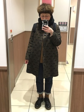 「アイテム（ステンカラーコート）」を使った、透さん（レディース・154cm・30代）の冬コーディネート