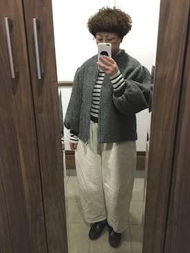 「アイテム（ブルゾン）」を使った、透さん（レディース・154cm・30代）の冬コーディネート