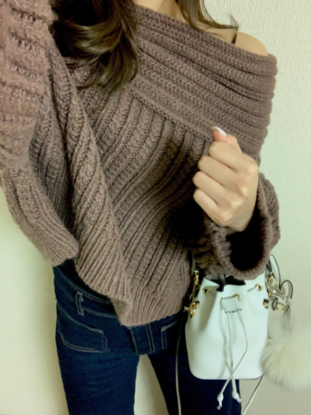 SNIDEL（スナイデル）の「アシメケーブルニットプルオーバー（ニット