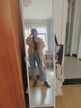 「NICE CLAUP（ナイスクラップ）のアイテム（ブルゾン）」を使った、阿雲さん（レディース・161cm）の冬コーディネート