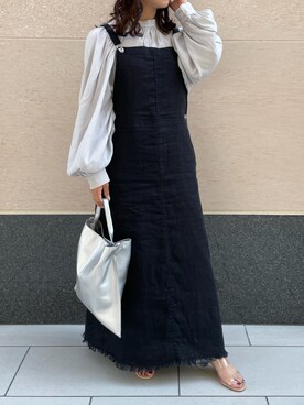 「袖ボリューム」｜「アイテム（オールインワン・サロペット）」を使った、Tsugumiさん（レディース・156cm）の春コーディネート