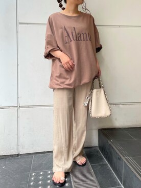 「DouDou（ドゥドゥ）のアイテム（セットアップ）」を使った、Tsugumiさん（レディース・156cm）の春コーディネート