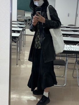 「コーデ記録」｜「アイテム（スニーカー）」を使った、miyuさん（レディース・166cm）の春コーディネート