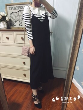 「Mila Owen（ミラオーウェン）のアイテム（つなぎ/オールインワン）」を使った、伊洛believeさん（レディース・165cm）の春コーディネート