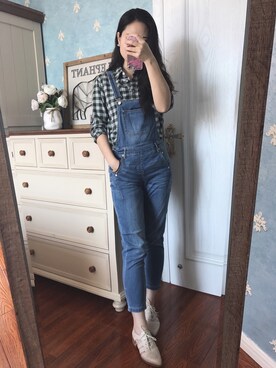 「ONLY（オンリー）のアイテム（オールインワン・サロペット）」を使った、伊洛believeさん（レディース・165cm）の春コーディネート