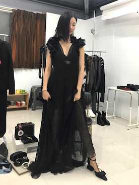 「LANVIN（ランバン）のアイテム（ワンピース/ドレス）」を使った、Ravenさん（レディース・170cm）の秋コーディネート