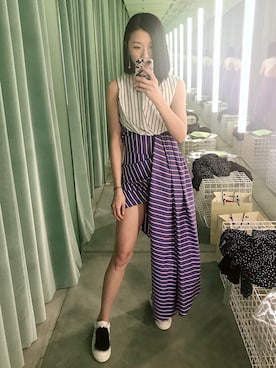 「OFF-WHITE」｜「アイテム（ワンピース）」を使った、Ravenさん（レディース・170cm）の春コーディネート