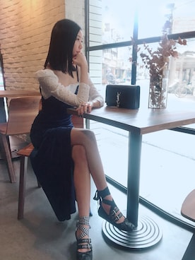 「Saint Laurent」｜「アイテム（ワンピース/ドレス）」を使った、Ravenさん（レディース・170cm）の冬コーディネート
