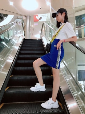 「off white（オフホワイト）のアイテム（ハンドバッグ）」を使った、Ravenさん（レディース・170cm）の夏コーディネート