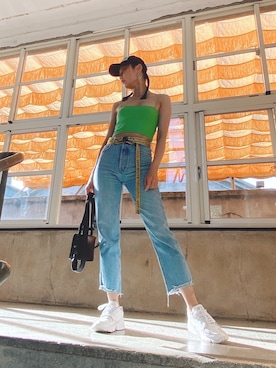 「off white（オフホワイト）のアイテム（ハンドバッグ）」を使った、Ravenさん（レディース・170cm）の夏コーディネート