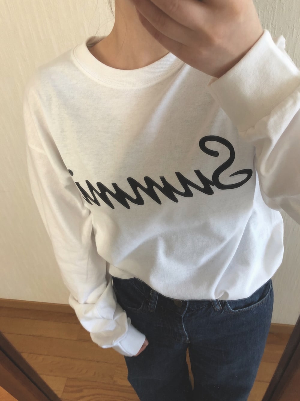 「summit、ユニクロ、UNIQLO U」｜「Summitのアイテム（Tシャツ/カットソー、ホワイト系）」を使った、waさん（レディース・147cm）の春コーディネートの1枚目の写真