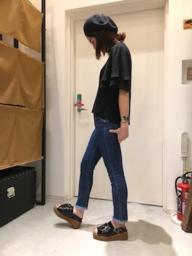 「MIHARAYASUHIRO（ミハラヤスヒロ）のアイテム」を使った、14+ イオンモール四條畷店 スタッフさん（レディース・160cm）の夏コーディネート