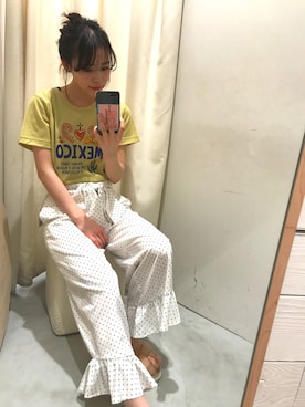 「ドット柄」｜AZUMIさん（レディース・160cm）の春コーディネート