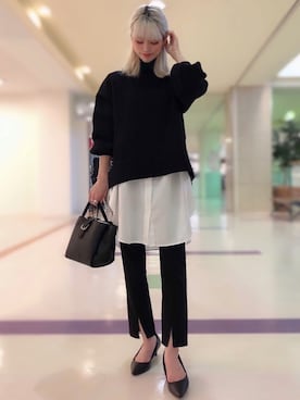 「モノトーン」｜erina🥀さん（レディース・164cm）の秋コーディネート