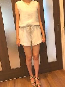 「Mila Owen（ミラオーウェン）のアイテム（オールインワン・サロペット）」を使った、Kaedeさん（レディース・163cm）の夏コーディネート