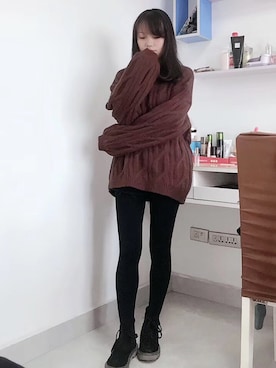「アイテム（ブーティ）」を使った、Suyeeさん（レディース・158cm・30代）の冬コーディネート