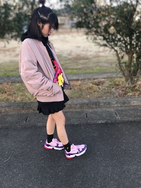 「ストリート女子」｜「アイテム（スカート）」を使った、きんぴらさん（レディース・155cm）の冬コーディネート