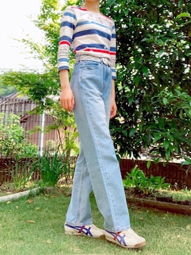 「woadblue（ウォードブルー）のアイテム（パンツ）」を使った、haruさん（レディース・159cm）の春コーディネート