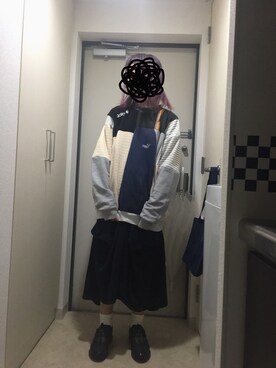 「Re:make（リメイク）のアイテム（スウェット）」を使った、とりさん（レディース・165cm）の冬コーディネート