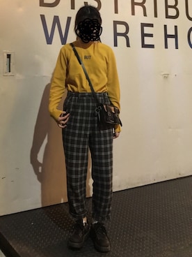 「マスタードイエロー」｜とりさん（レディース・165cm）の秋コーディネート