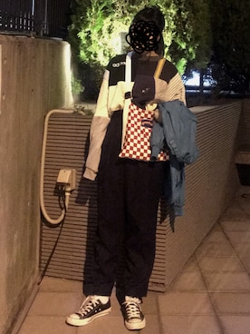 「Re:make（リメイク）のアイテム（スウェット）」を使った、とりさん（レディース・165cm）の冬コーディネート