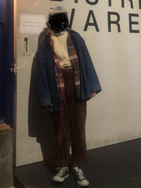 「Hard Rock Cafe（ハードロックカフェ）のアイテム（帽子）」を使った、とりさん（レディース・165cm）の冬コーディネート