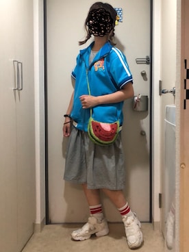 「スカジャージ」｜とりさん（レディース・165cm）の夏コーディネート