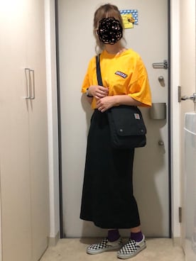 「カラーTシャツ」｜「アイテム（その他シューズ）」を使った、とりさん（レディース・165cm）の夏コーディネート